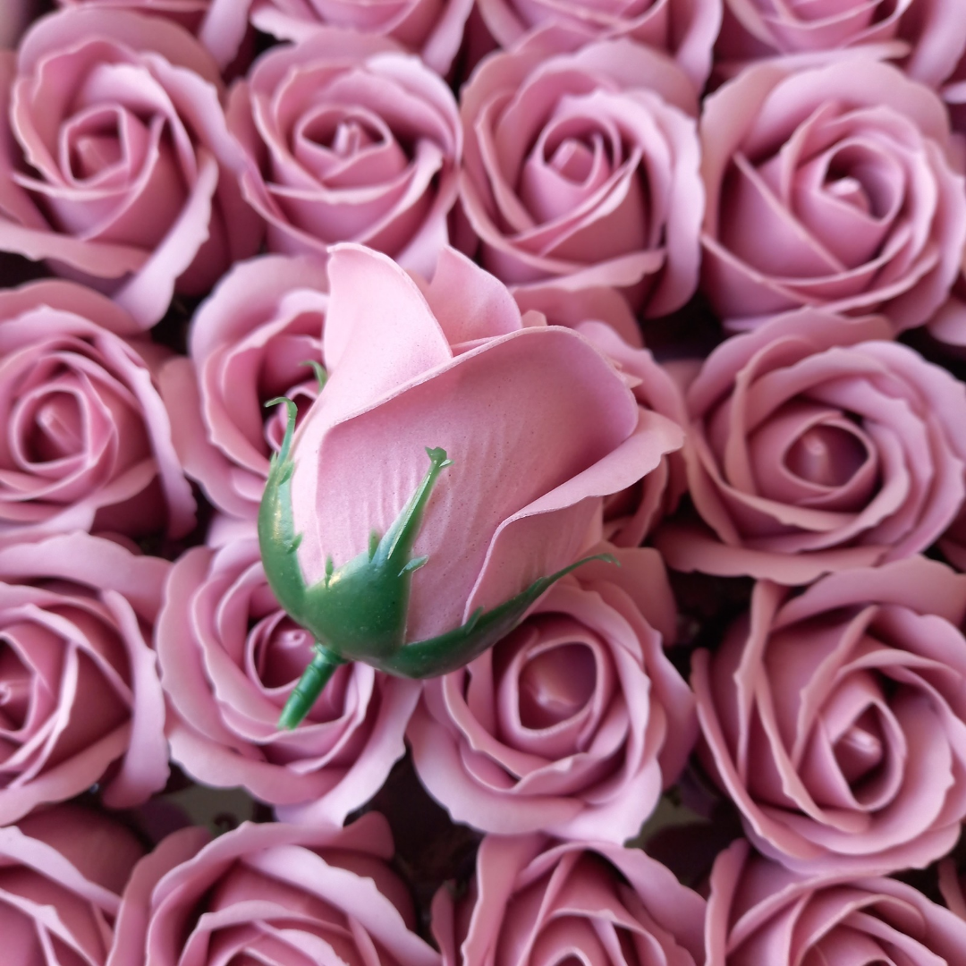 Rosas de sabão perfumadas 5*6,5cm aprox cor rosa vintage