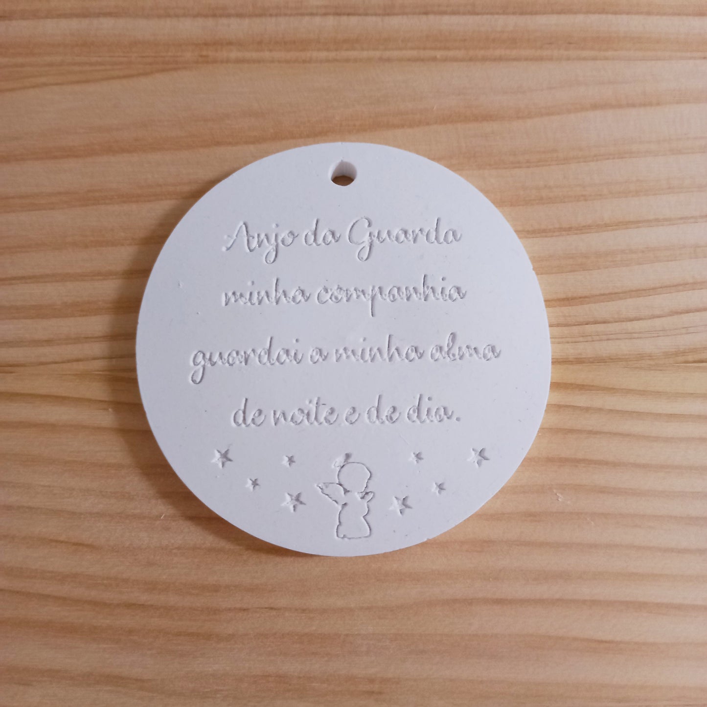 Oração Anjo da guarda em gesso cerâmico perfumado
