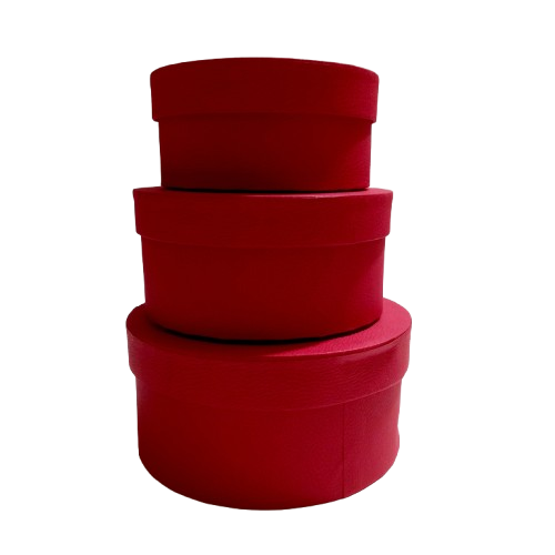 Conjunto de 3 caixas cartão vermelho