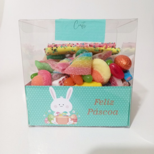 Box Mix de gomas e ovinhos Feliz Páscoa