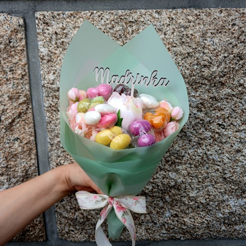 Raminho para as Madrinhas com amêndoas e flores artificiais 4