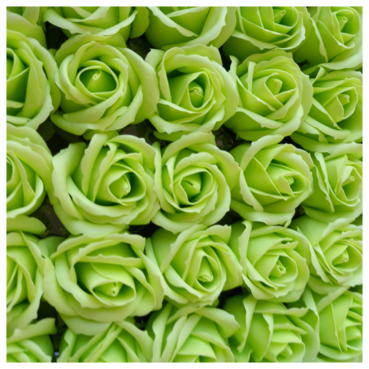 Rosas de sabão perfumadas 5*6,50cm aprox verde claro
