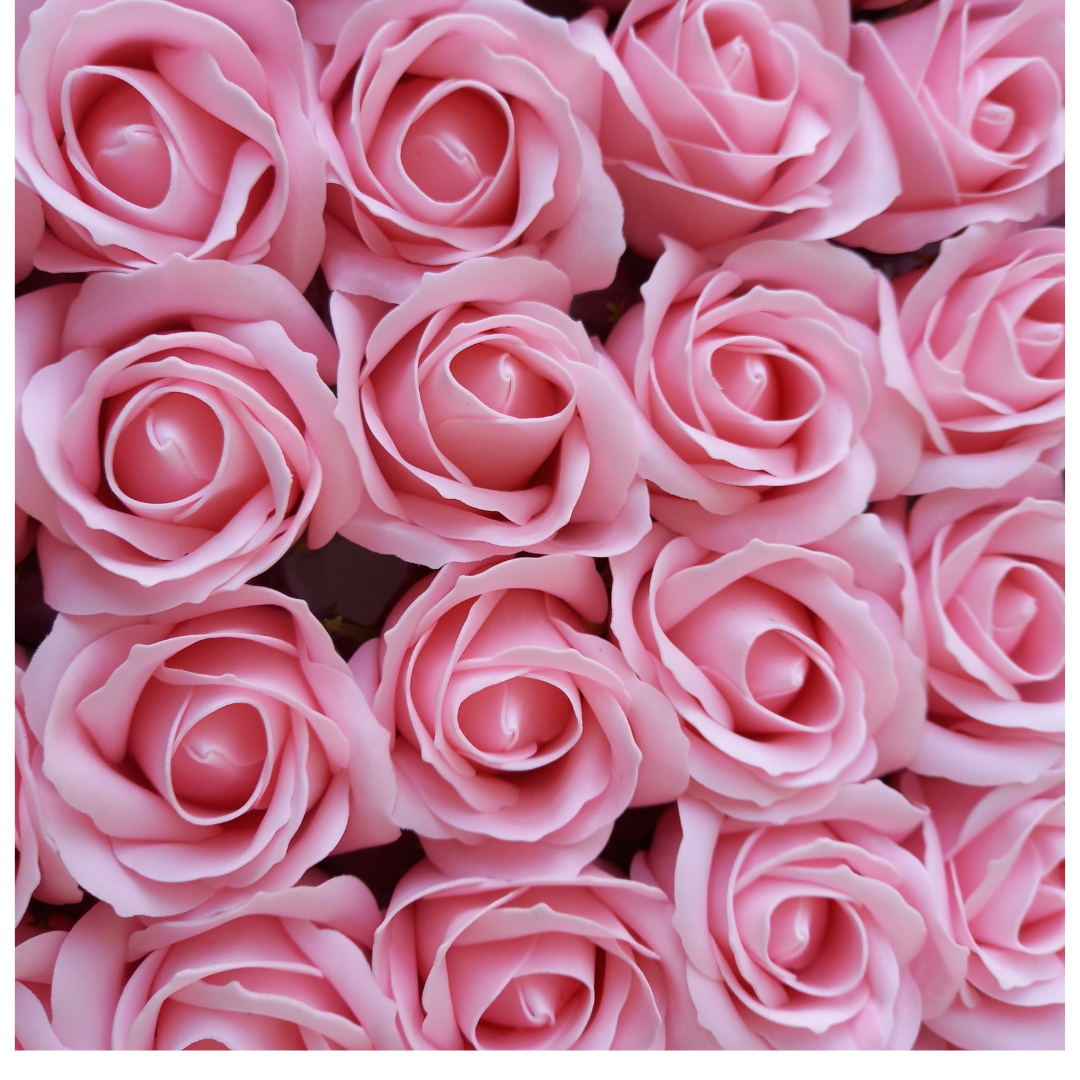 Rosas de sabão perfumadas 5*6,5cm aprox cor rosa