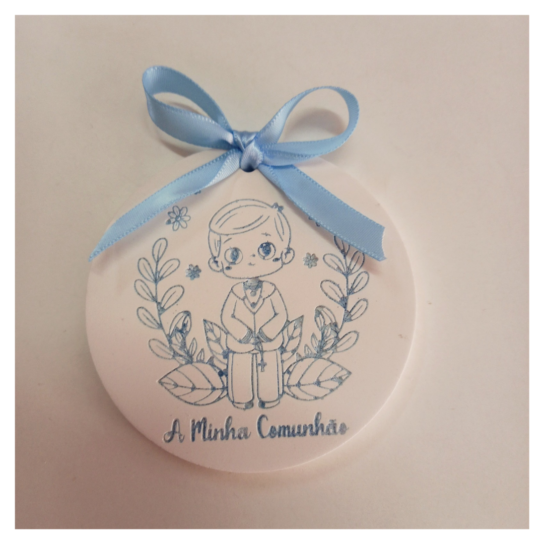 Lembrança em gesso perfumado para comunhão menino