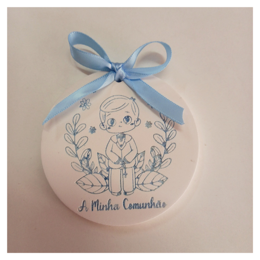 Lembrança em gesso perfumado para comunhão menino