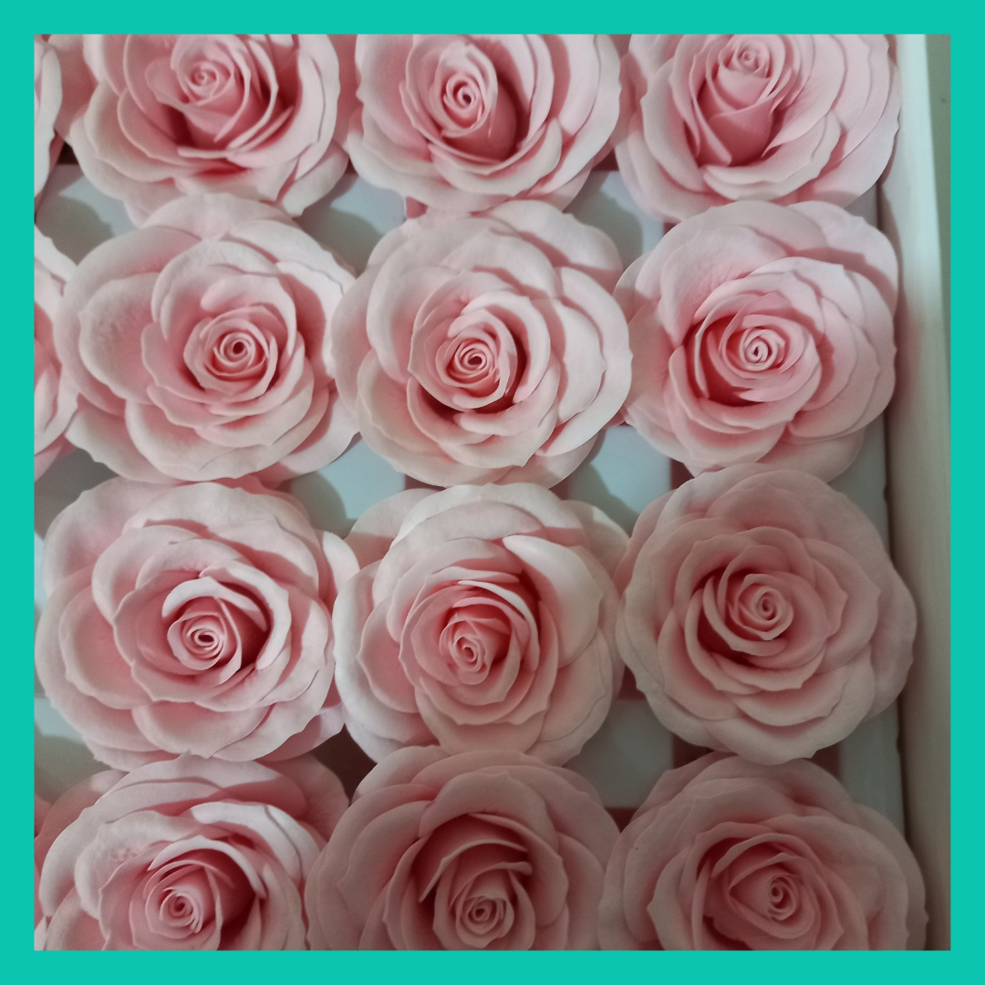 Rosas de sabão 7 camadas cor rosa claro