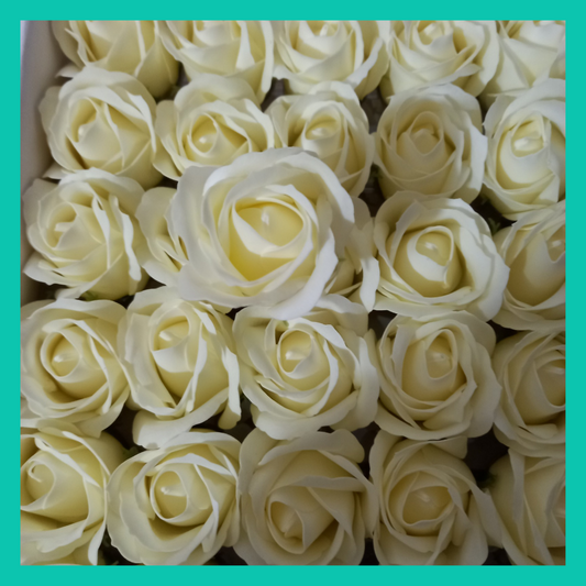 Rosas de sabão perfumadas 5*6,5cm cor marfim