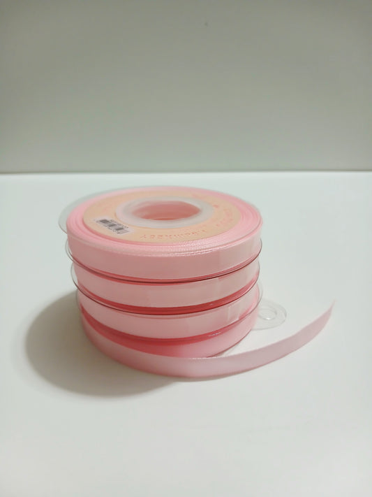 Fita cetim dupla face 1cm*25y cor rosa bebé