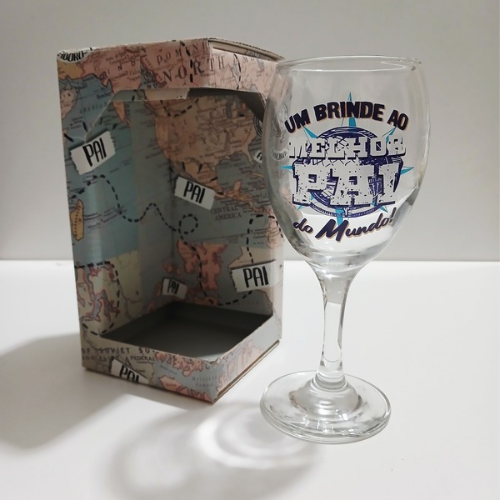 Copo de vidro "Um brinde ao melhor Pai do Mundo