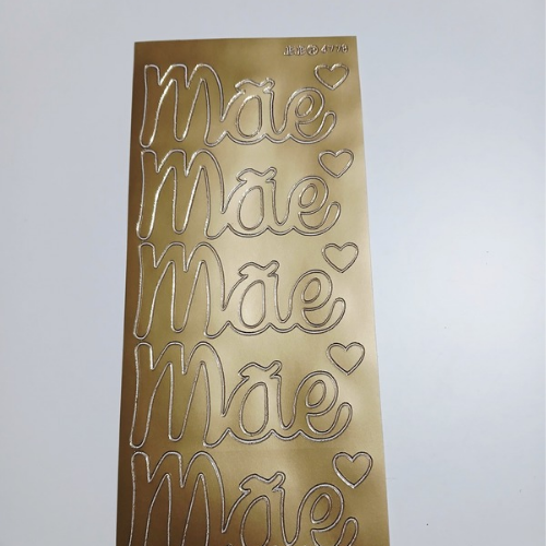 Etiquetas Laser 10*23 cm douradas MÃE