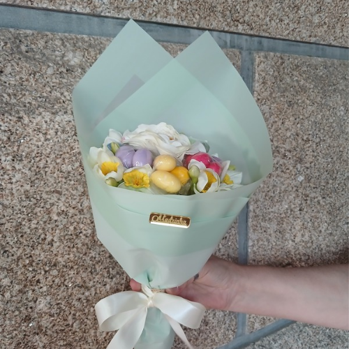 Raminho para as Madrinhas com amêndoas e flores artificiais 2