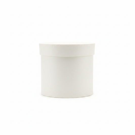 Caixa redonda com fundo branco e iluminação melhorada
