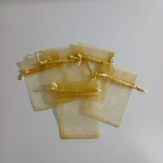 Sacos de organza cor dourada 7*9cm 5UND